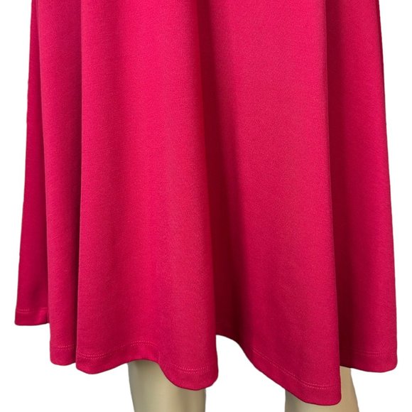 Land’s End Fit & Flare Dress Size S P 6-8 Red Sequin Neck Stretch Knee Length - Picture 8 of 12